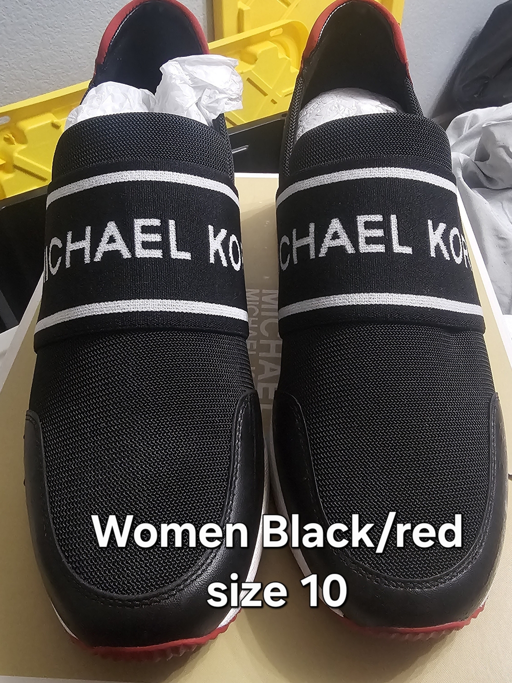 Michael Kors Black and Red Women’s Slip-On Sneakers